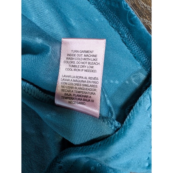 NWT Juciy Couture 1X Short Dress Aqua Velour‎ Flare L Embossed Crowns Scoop Neck - Picture 7 of 9